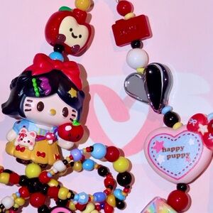 Hello Kitty black hair Beaded DIY Phone/bag charm NEW